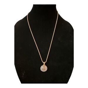 Baby Phat Rose Gold Tone Pave Chrystal Necklace